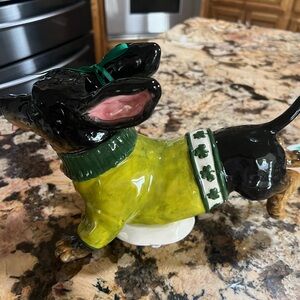 Blue Sky Black and Yellow Dachshund Figurine